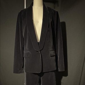 WILDFANG Black/indigo velvet jacket & pant.